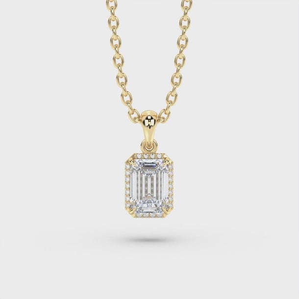 Lab Grown Diamond Pendant Necklace "Gatsby" #color_yellow-gold