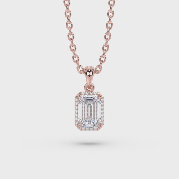 Lab Grown Diamond Pendant Necklace "Gatsby" #color_rose-gold