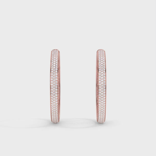 Lab Grown Diamond Hoop Earrings "Kongo" 3.55 carat  #color_rose-gold
