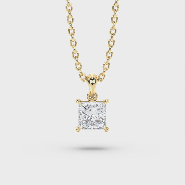 Lab Grown Diamond Pendant Necklace "Helena" #color_yellow-gold