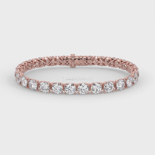 Lab Grown Diamond Tennis Bracelet "Spider" 26.00 carat #color_rose-gold