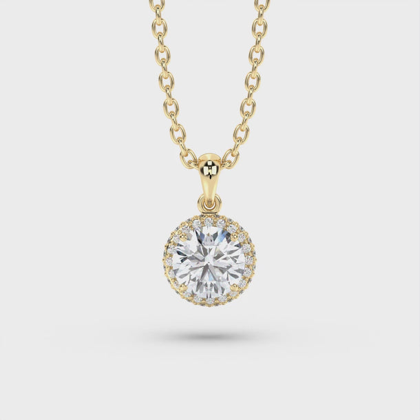 Lab Grown Diamond Pendant Necklace "Odette" #color_yellow-gold