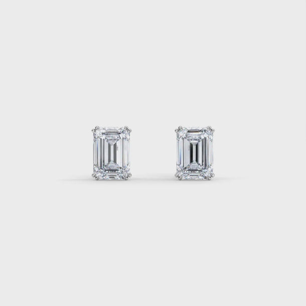 Lab Grown Diamond Stud Earrings "Siena" #color_white-gold