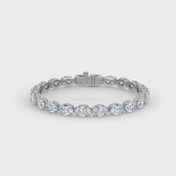 Lab Grown Diamond Tennis Bracelet "Ovation" #color_white-gold