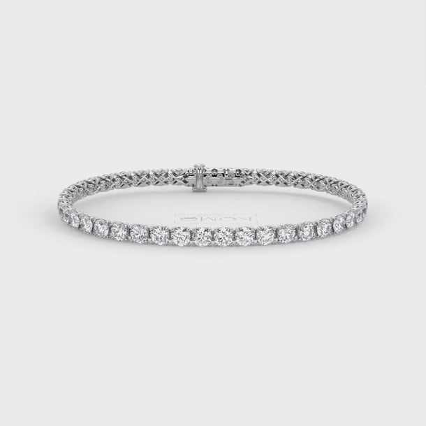 Lab Grown Diamond Tennis Bracelet "Spider" 10 carat #color_white-gold