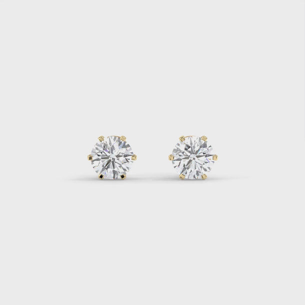 Lab Grown Diamond Stud Earrings "Diana" #color_yellow-gold