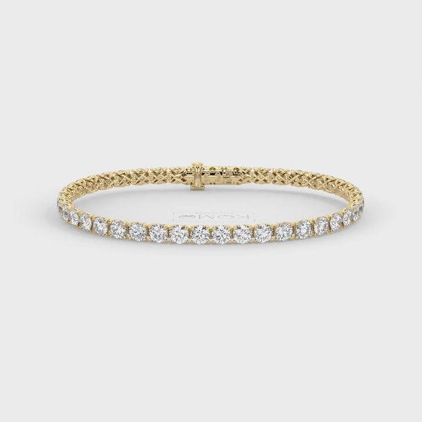 Lab Grown Diamond Tennis Bracelet "Spider" 10 carat #color_yellow-gold