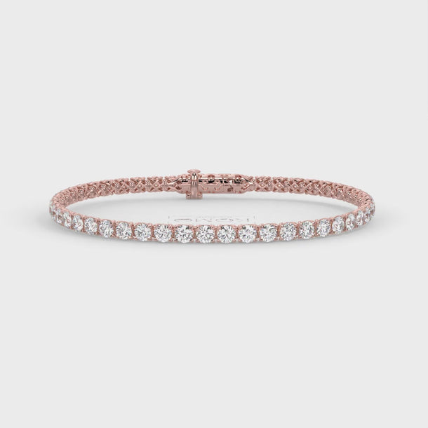 Lab Grown Diamond Tennis Bracelet "Spider" 7.40 carat #color_rose-gold