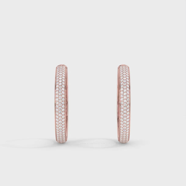 Lab Grown Diamond Hoop Earrings "Kongo" 2.75 carat #color_rose-gold