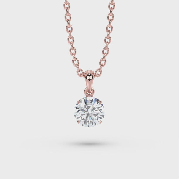 Lab Grown Diamond Pendant Necklace "Anastasia" #color_rose-gold