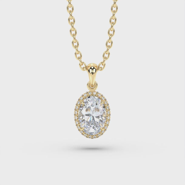 Lab Grown Diamond Pendant Necklace "Vega" #color_yellow-gold