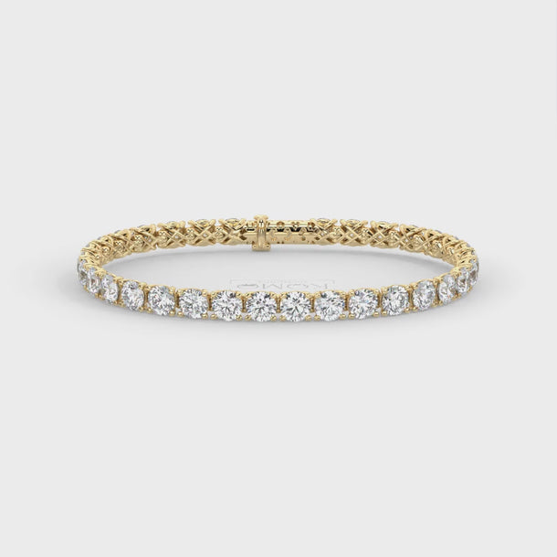 Lab Grown Diamond Tennis Bracelet "Spider" 16 carat #color_yellow-gold