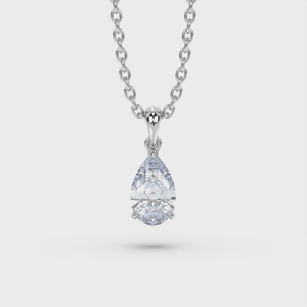 Lab Grown Diamond Pendant Necklace "Nora" #color_platinum