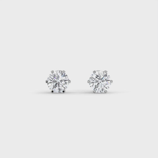 Lab Grown Diamond Stud Earrings "Diana" #color_white-gold