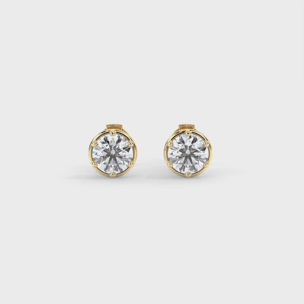 Lab Grown Diamond Stud Earrings "Diadem" #color_yellow-gold