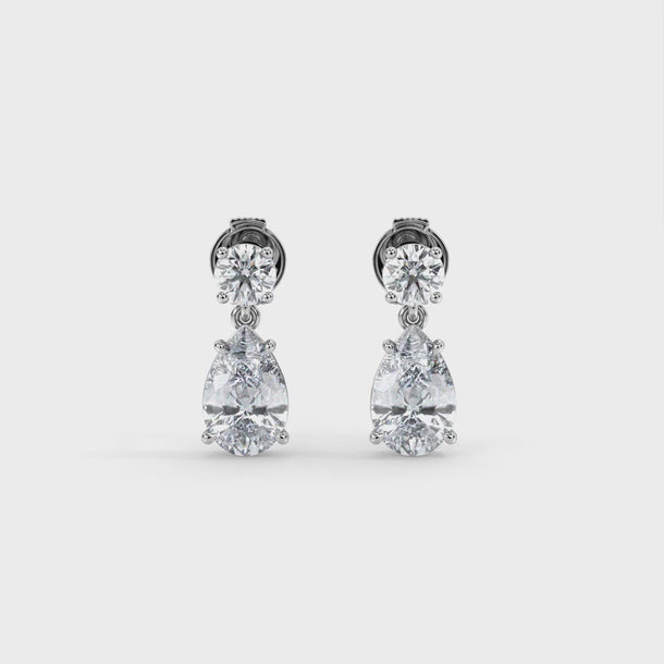 Lab Grown Diamond Stud Earrings "Yara" #color_white-gold