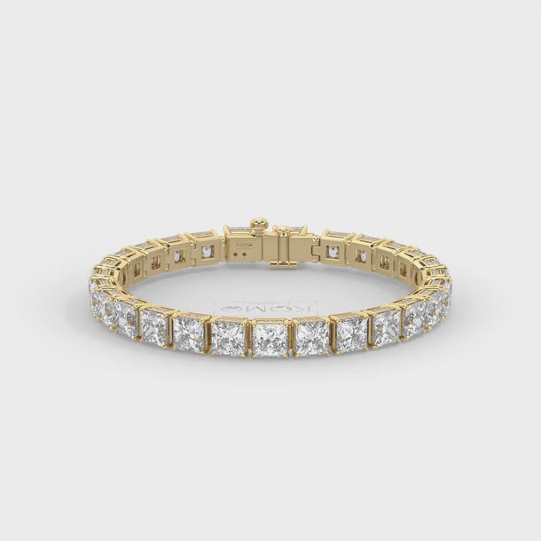 Lab Grown Diamond Tennis Bracelet "Skyline" #color_yellow-gold