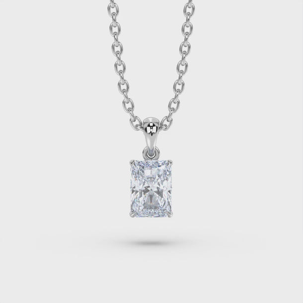 Lab Grown Diamond Pendant Necklace "Adelle" #color_white-gold