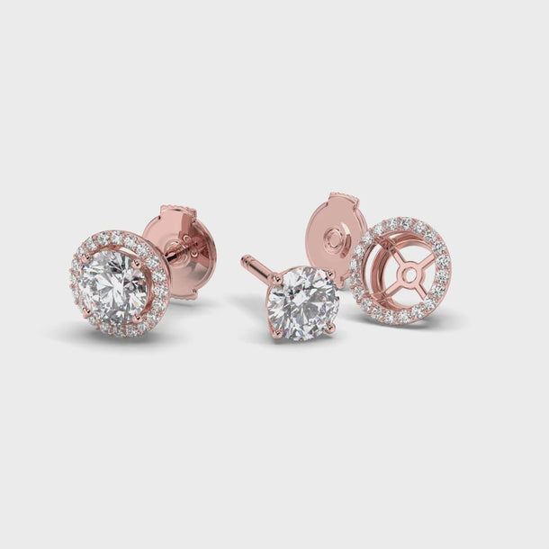 Lab Grown Diamond Stud Earrings "Encore" #color_rose-gold