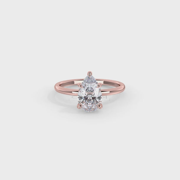 Lab Grown Diamond Engagement Ring "Yara" #color_rose-gold