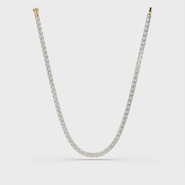 Lab Grown Diamond Tennis Necklace "Spider"  43.0 carat #color_yellow-gold