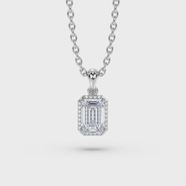 Lab Grown Diamond Pendant Necklace "Gatsby" #color_platinum