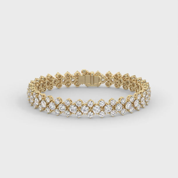 Lab Grown Diamond Tennis Bracelet "Constellation" #color_yellow-gold