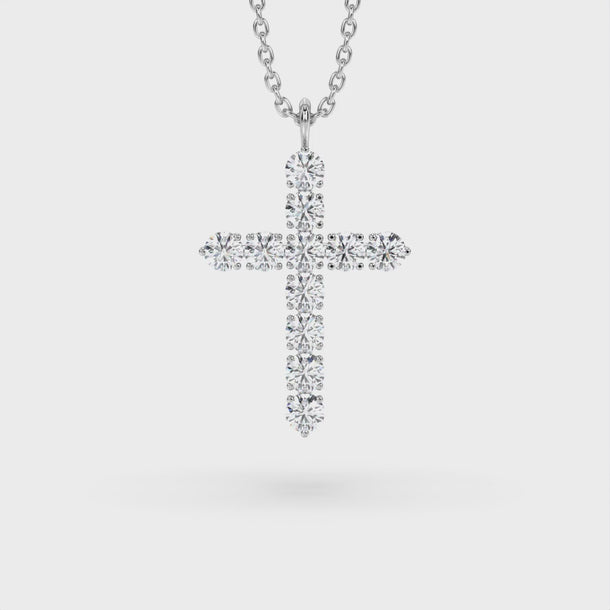 Lab Grown Diamond Cross Necklace "Spider" 5.50 carat #color_platinum