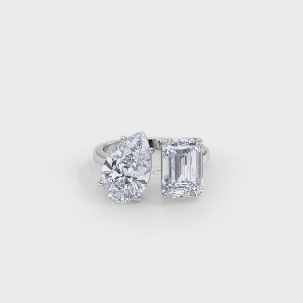 Lab Grown Diamond Engagement Ring "Yin and Yang"#color_platinum