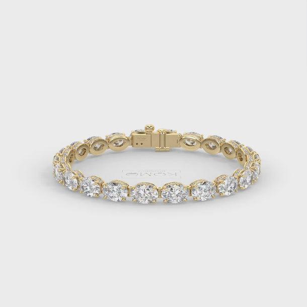 Lab Grown Diamond Tennis Bracelet "Ovation" #color_yellow-gold