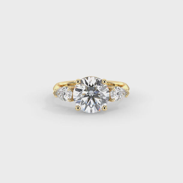 Lab Grown Diamond Engagement Ring "Iris" #color_yellow-gold