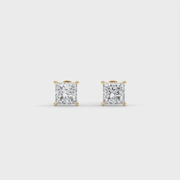 Lab Grown Diamond Stud Earrings "Helena" #color_yellow-gold