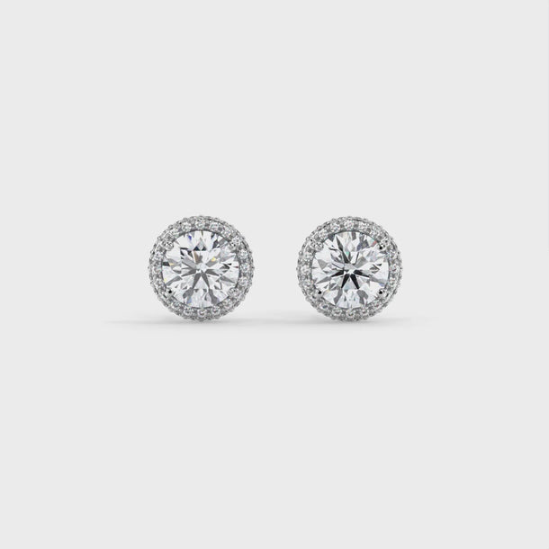 Lab Grown Diamond Stud Earrings "Odette" #color_white-gold