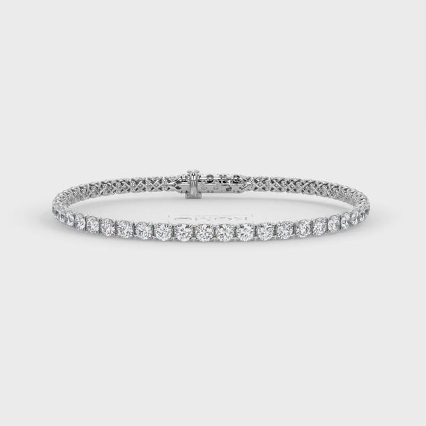 Lab Grown Diamond Tennis Bracelet "Spider" 5.20 carat #color_platinum