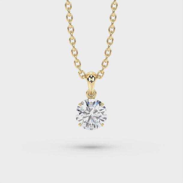Lab Grown Diamond Pendant Necklace "Anastasia" #color_yellow-gold