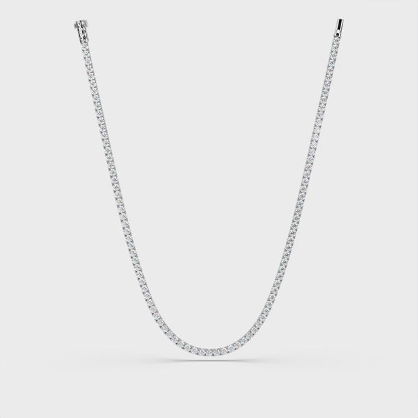 Lab Grown Diamond Tennis Necklace "Spider" 18.5 carat #color_platinum