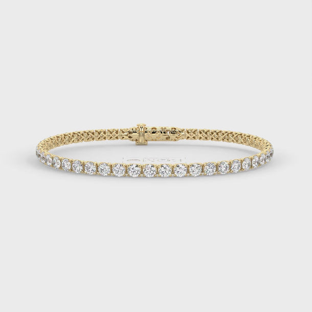 Lab Grown Diamond Tennis Bracelet "Spider" 7.40 carat #color_yellow-gold