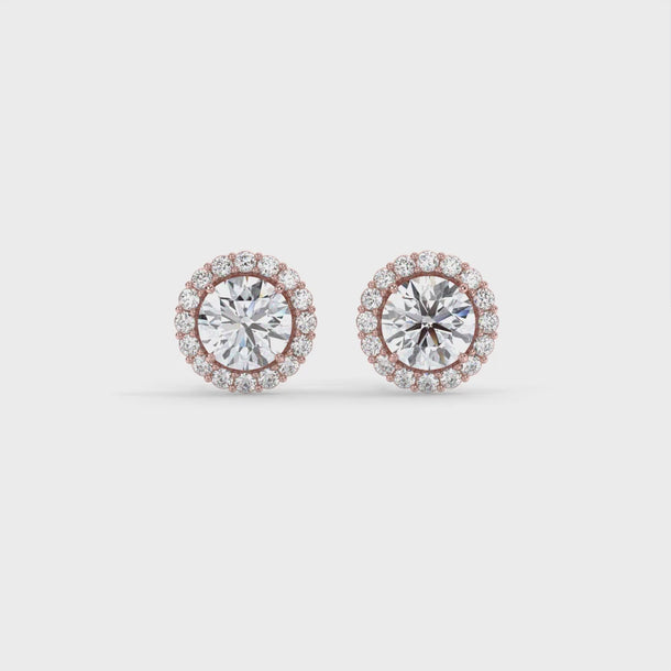 Lab Grown Diamond Stud Earrings "Rosette" #color_rose-gold