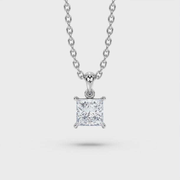 Lab Grown Diamond Pendant Necklace "Helena" #color_white-gold