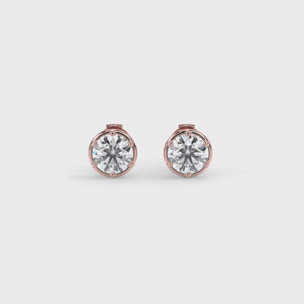 Lab Grown Diamond Stud Earrings "Diadem" #color_rose-gold
