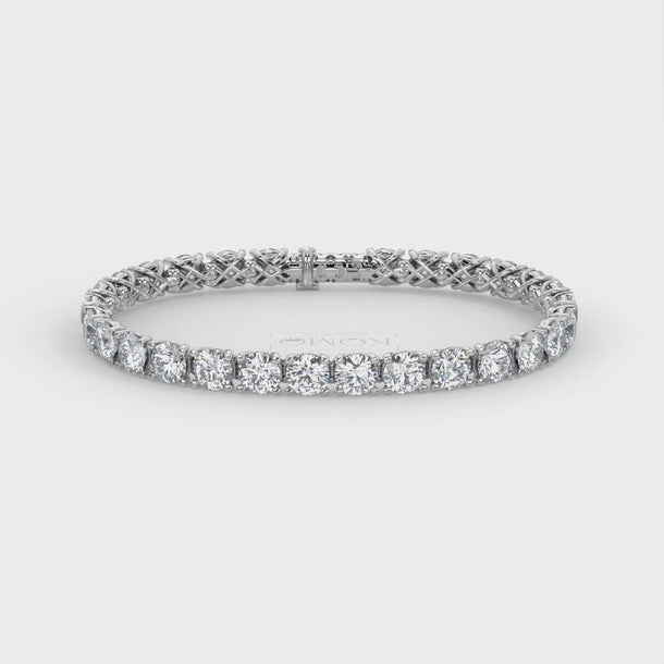 Lab Grown Diamond Tennis Bracelet "Spider" 19.50 carat #color_platinum