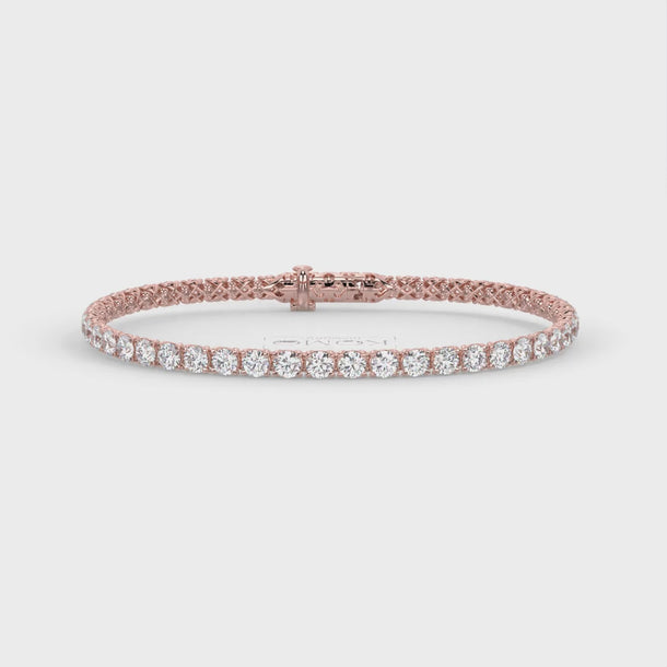 Lab Grown Diamond Tennis Bracelet "Spider" 5.20 carat #color_rose-gold