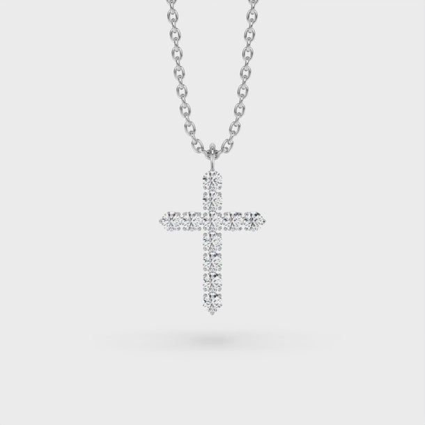 Lab Grown Diamond Cross Necklace "Spider" 1.76 carat #color_platinum