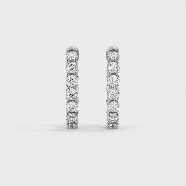Lab Grown Diamond Hoop Earrings "Spider" 6.00 carat #color_white-gold