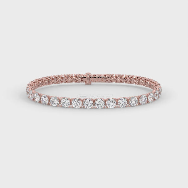 Lab Grown Diamond Tennis Bracelet "Spider" 16 carat #color_rose-gold