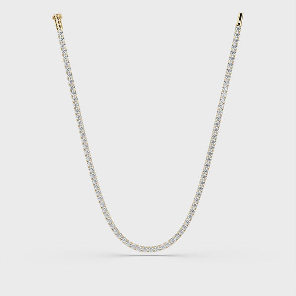 Lab Grown Diamond Tennis Necklace "Spider" 26.5 carat #color_yellow-gold