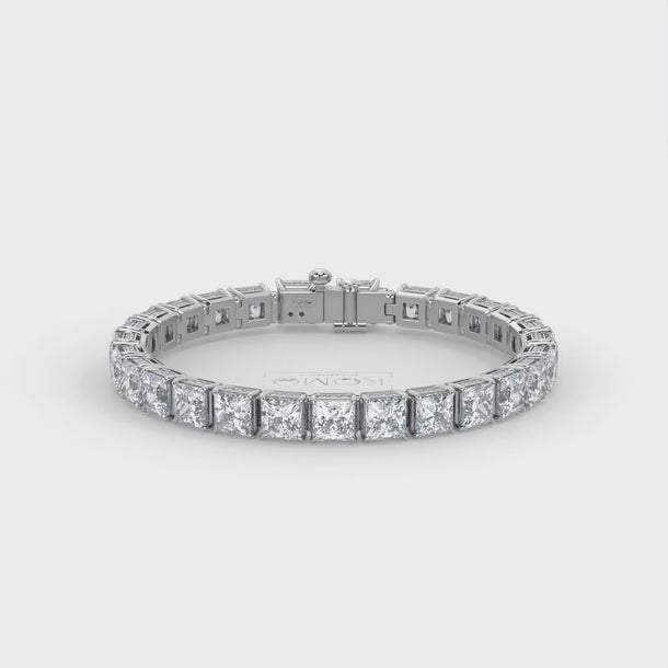 Lab Grown Diamond Tennis Bracelet "Skyline" #color_white-gold