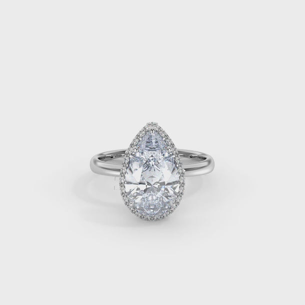 Lab Grown Diamond Engagement Ring "Aria" #color_white-gold