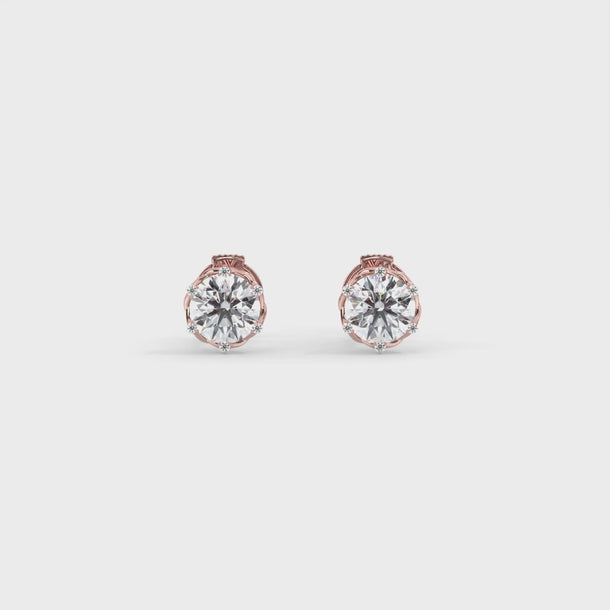 Lab Grown Diamond Stud Earrings "Legacy" #color_rose-gold