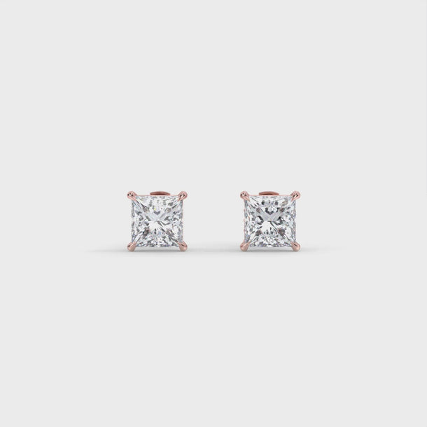 Lab Grown Diamond Stud Earrings "Helena" #color_rose-gold